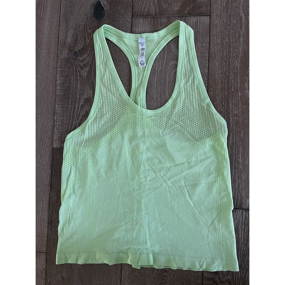Alo‎ Light Green Racerback Yoga Tank Top Size XS